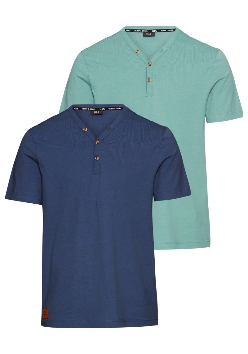 H.I.S Henleyshirt, (2-er Pack), mit Knopfleiste von H.I.S