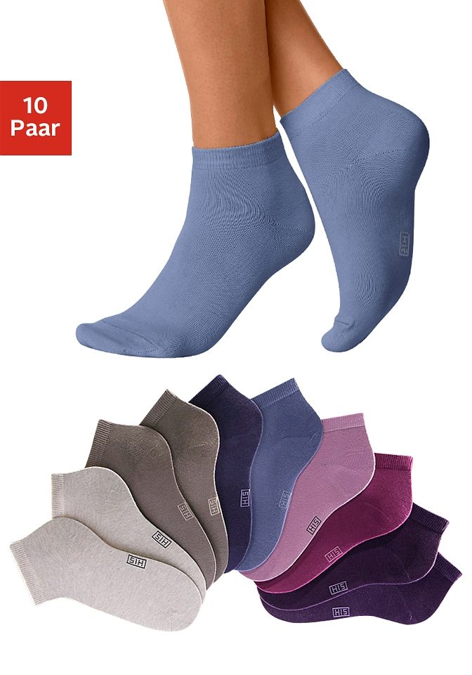 H.I.S Kurzsocken, (Packung, 10 Paar), mit verstärkter Ferse und Spitze von H.I.S