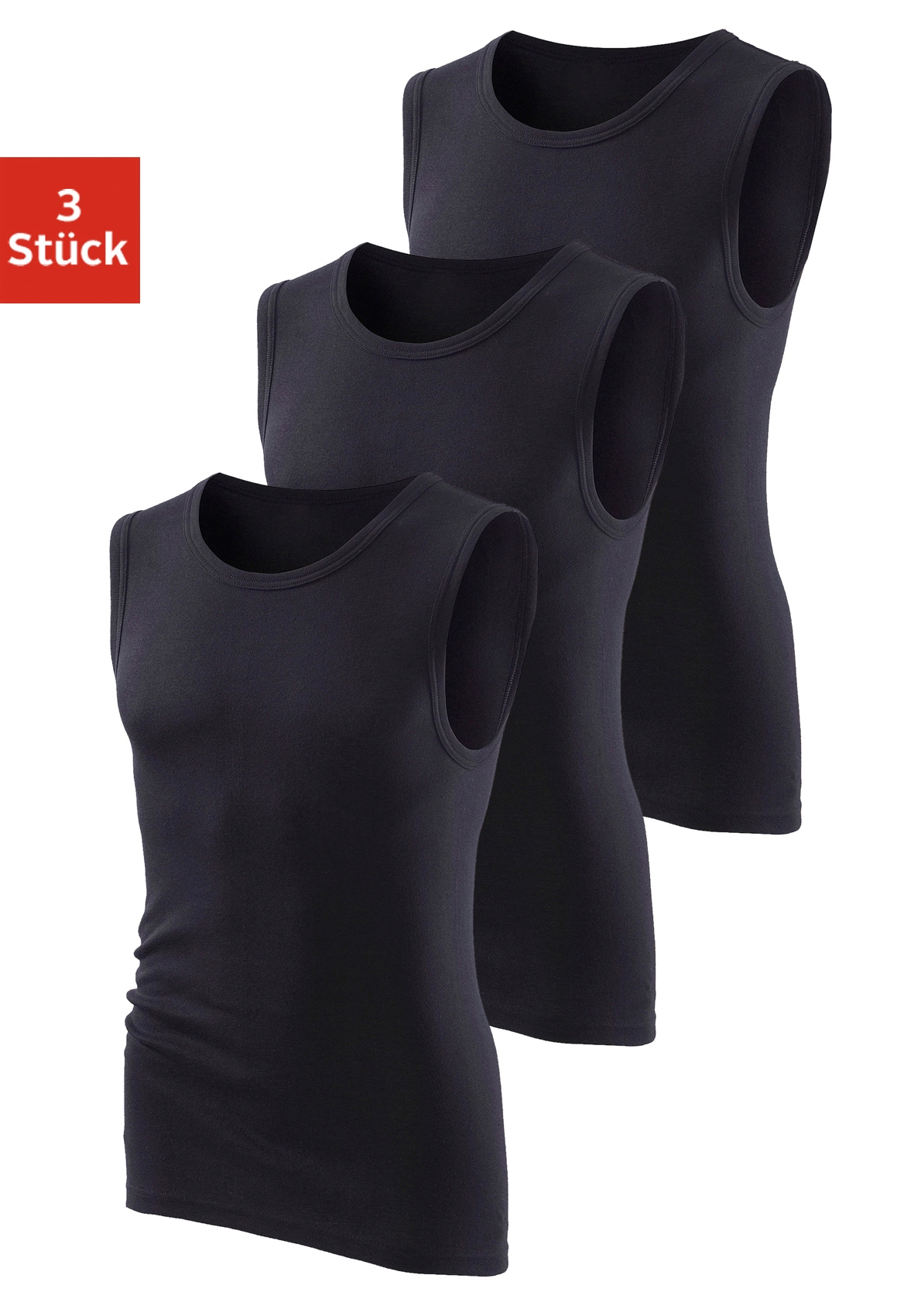 H.I.S Muscleshirt, (3 tlg.), ohne Seitennähte optimale Passform von H.I.S
