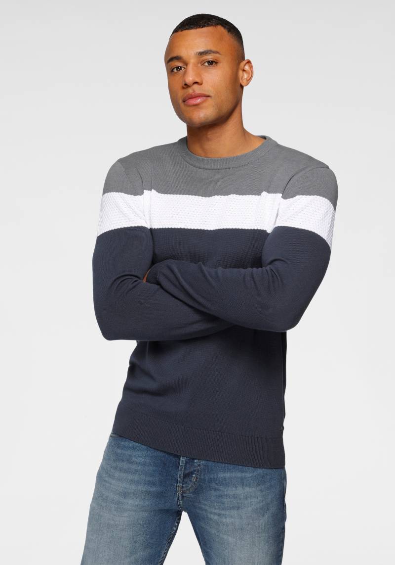 H.I.S Rundhalspullover »neue Farben!«, Colorblocking, in leichter Strickqualität von H.I.S