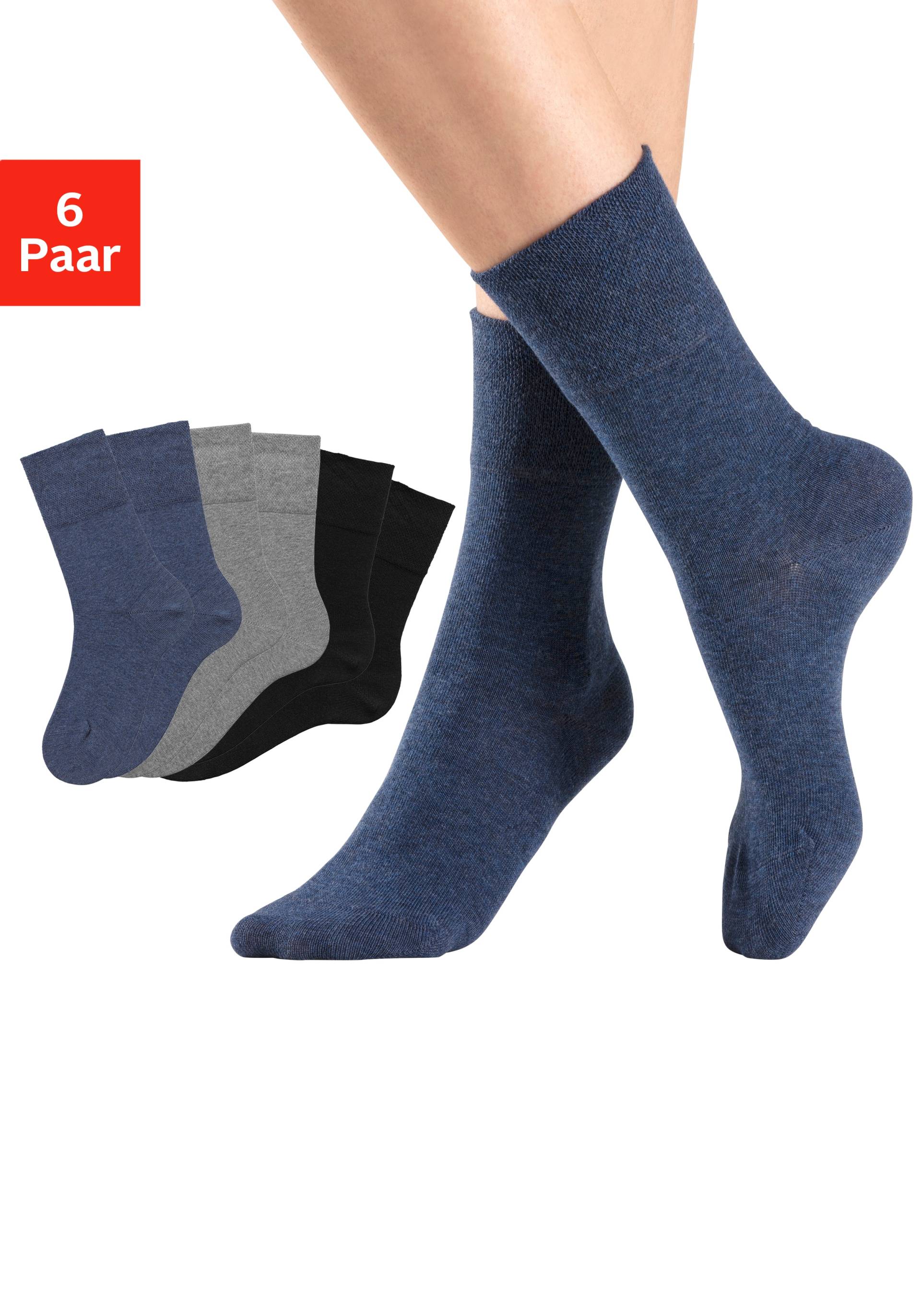 H.I.S Socken, (Set, 6 Paar), mit Komfortbund auch für Diabetiker geeignet von H.I.S