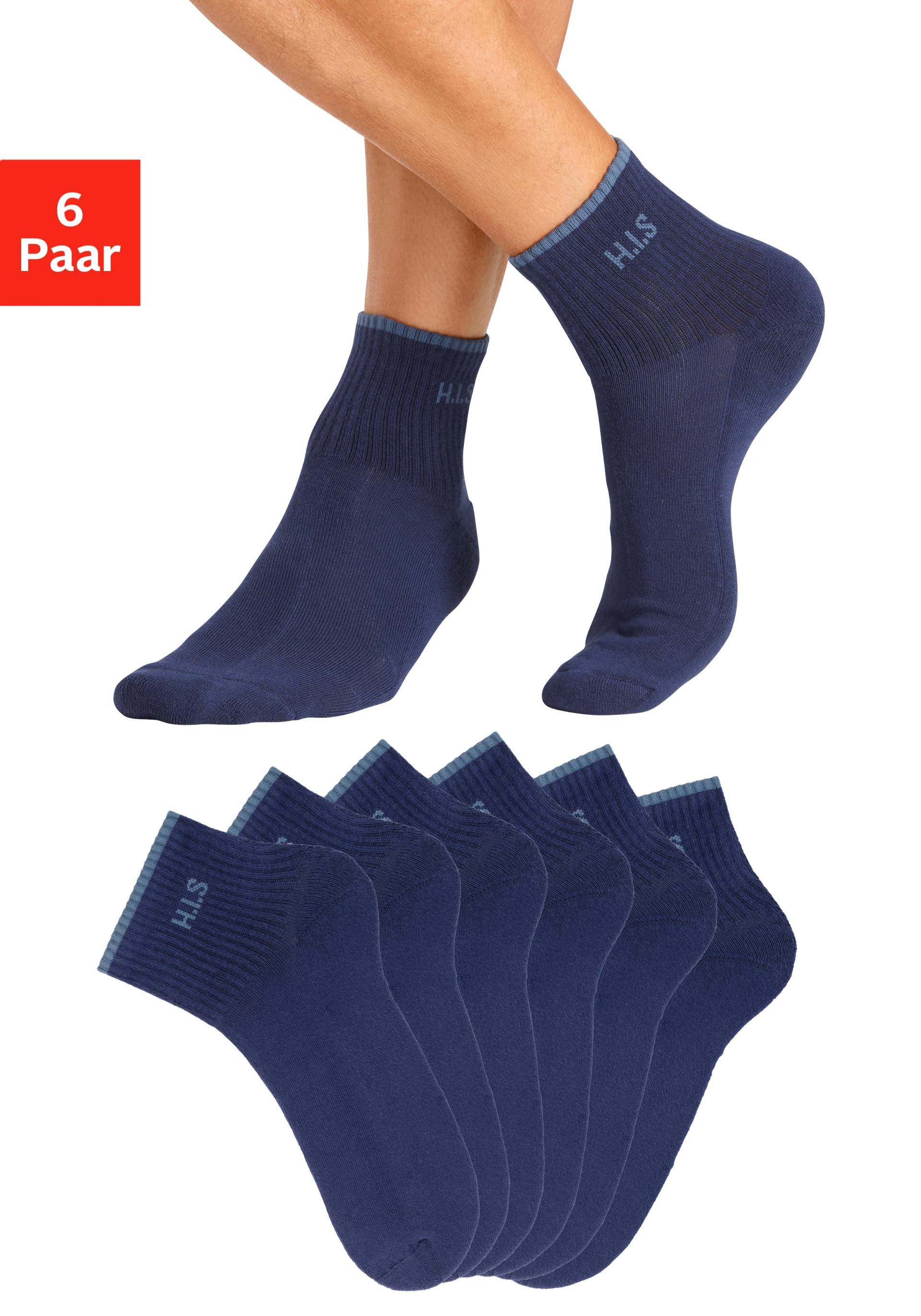 H.I.S Sportsocken »Kurzsocken«, (Packung, 6 Paar), mit Frottee & verstärkten Belastungszonen von H.I.S