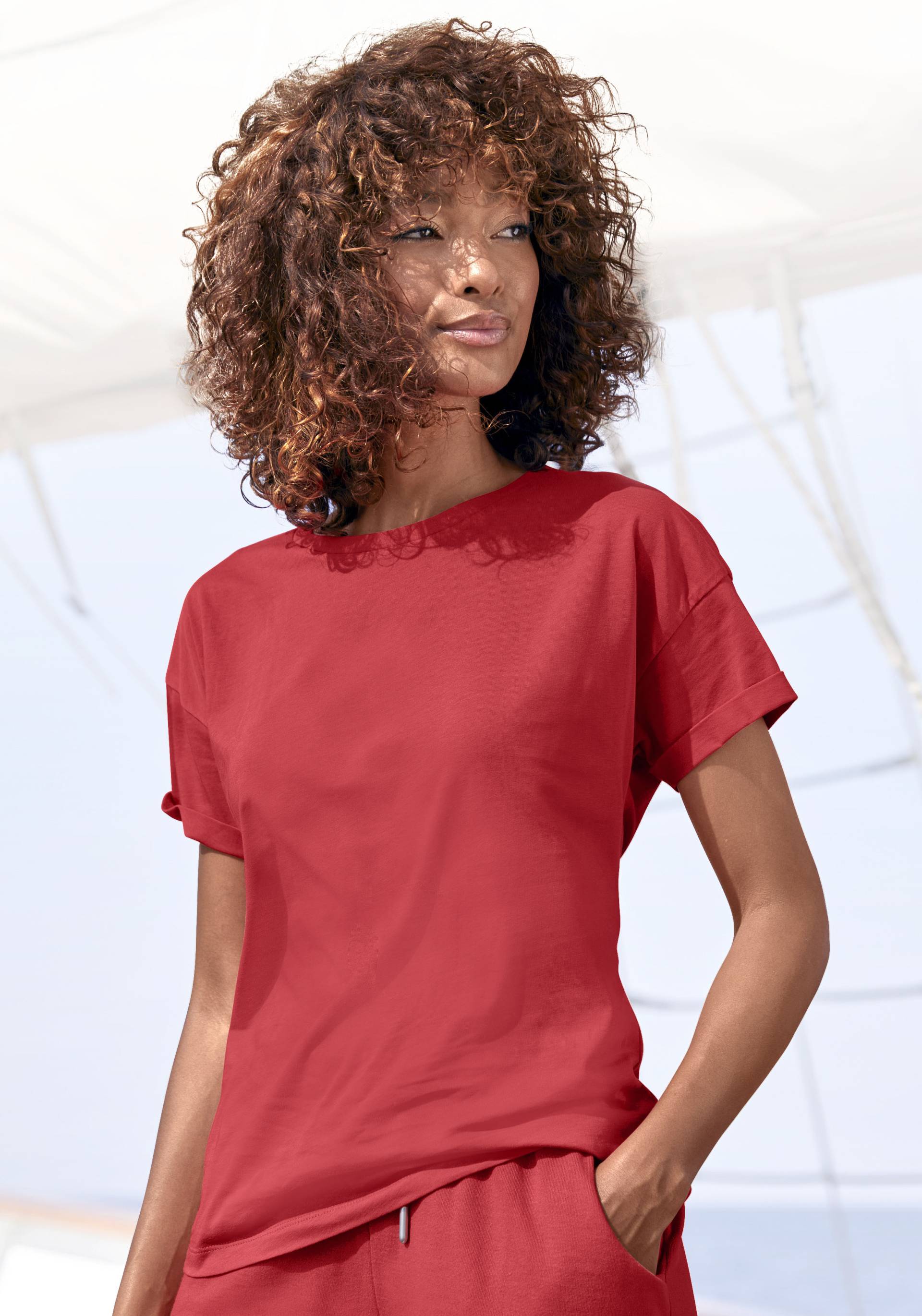 H.I.S T-Shirt »mit Ärmelaufschlag«, im maritimen Stil, Loungewear von H.I.S