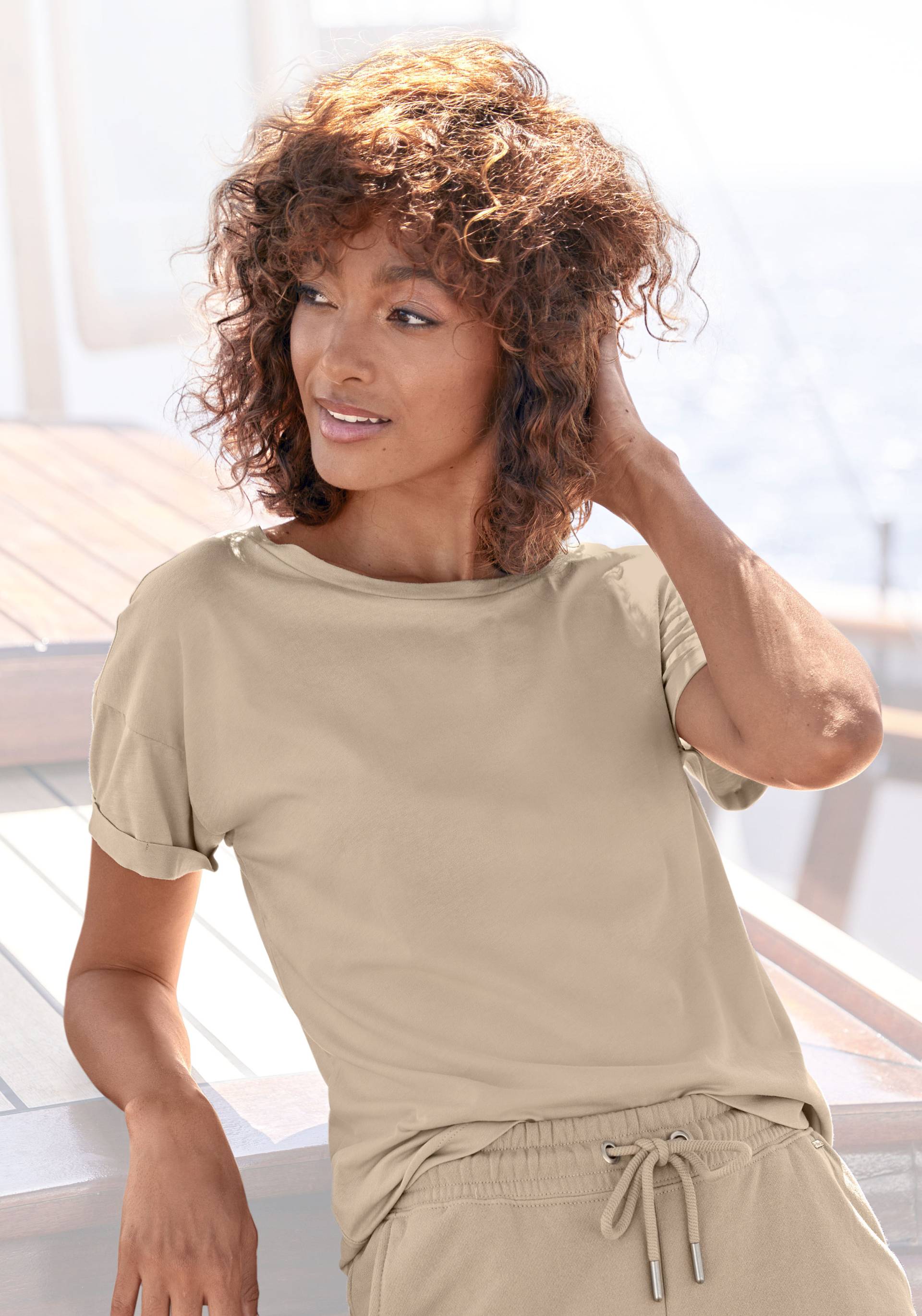 H.I.S T-Shirt »mit Ärmelaufschlag«, im maritimen Stil, Loungewear von H.I.S