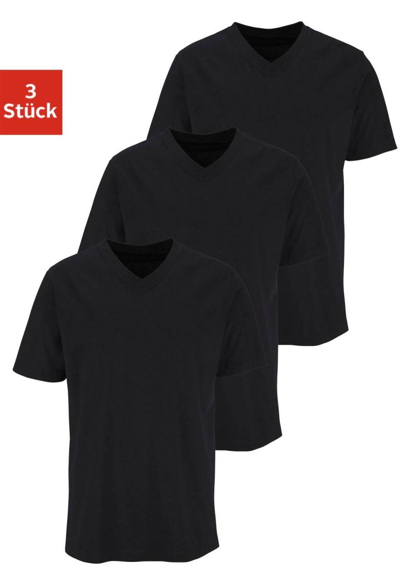 H.I.S T-Shirt, (Packung, 3 tlg.), mit V-Ausschnitt aus Baumwolle, Unterhemd, T-Shirt von H.I.S