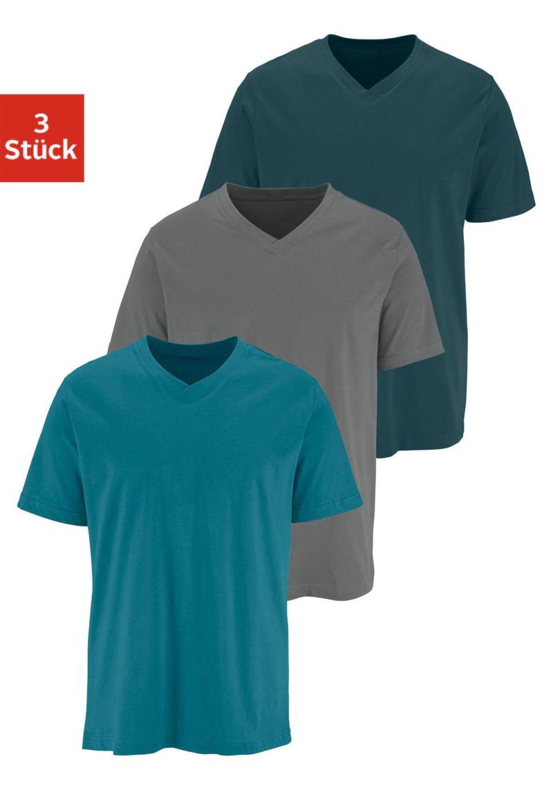 H.I.S T-Shirt, (Packung, 3 tlg.), mit V-Ausschnitt aus Baumwolle, Unterhemd, T-Shirt von H.I.S