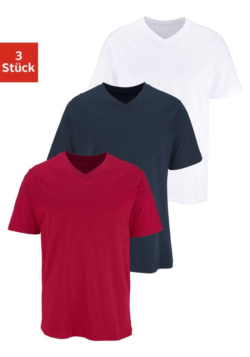 H.I.S T-Shirt, (Packung, 3 tlg.), mit V-Ausschnitt aus Baumwolle, Unterhemd, T-Shirt von H.I.S