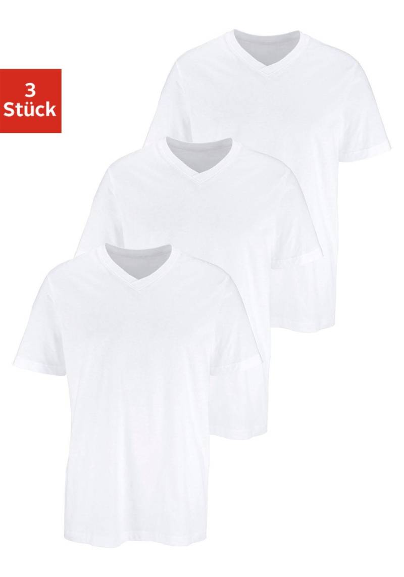 H.I.S T-Shirt, (Packung, 3 tlg.), mit V-Ausschnitt aus Baumwolle, Unterhemd, T-Shirt von H.I.S