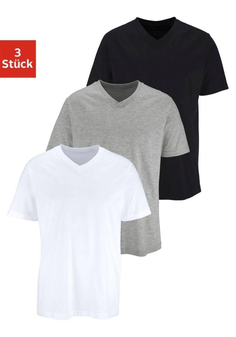 H.I.S T-Shirt, (Packung, 3 tlg.), mit V-Ausschnitt aus Baumwolle, Unterhemd, T-Shirt von H.I.S