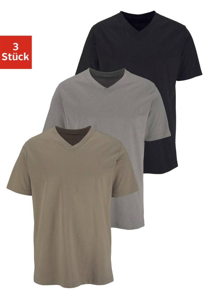 H.I.S T-Shirt, (Packung, 3 tlg.), mit V-Ausschnitt aus Baumwolle, Unterhemd, T-Shirt von H.I.S