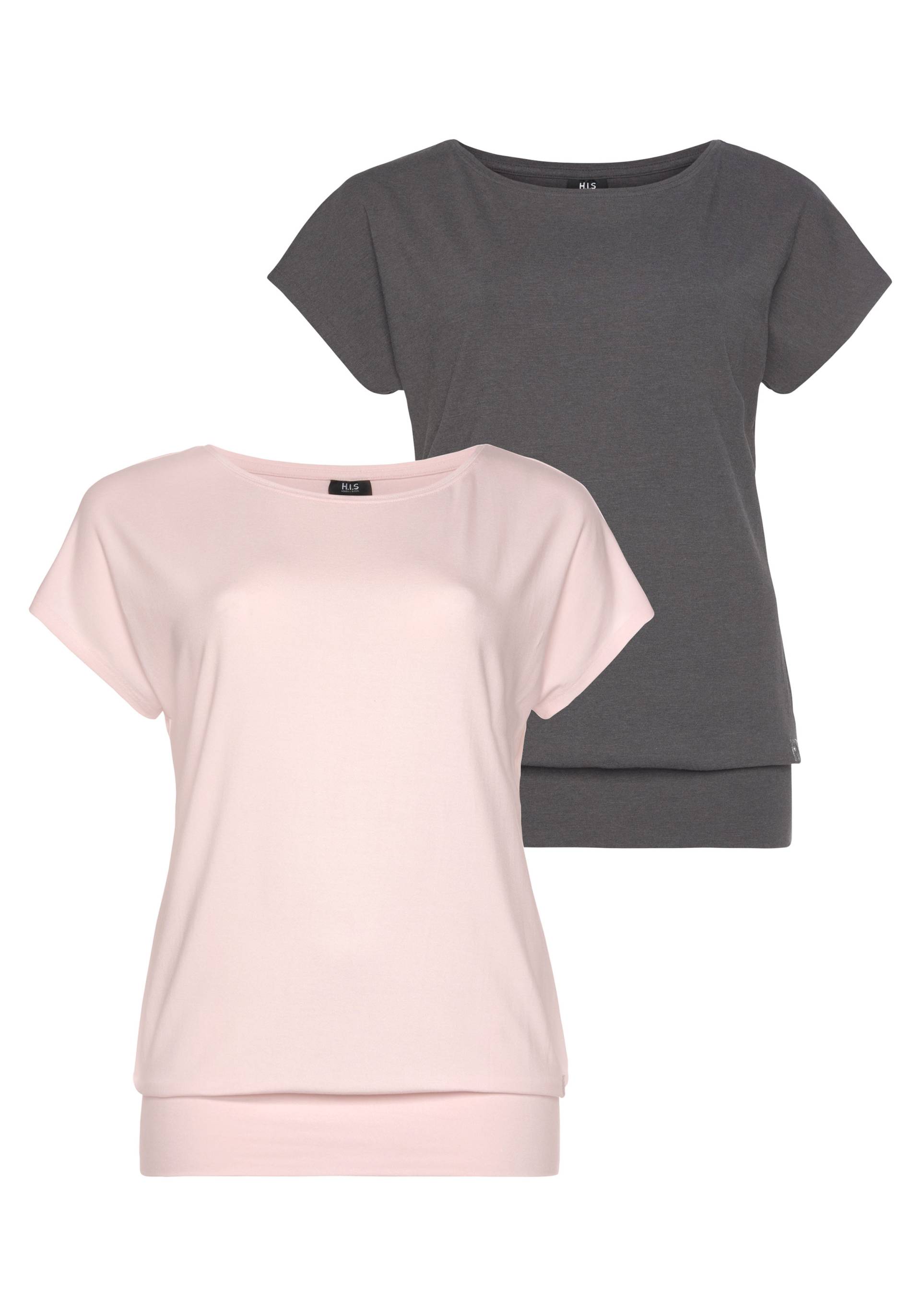H.I.S T-Shirt »aus Viskose«, (2er-Pack), Kurzarm, sportliche Passform, im 2er-Pack, auch in grossen Grössen von H.I.S