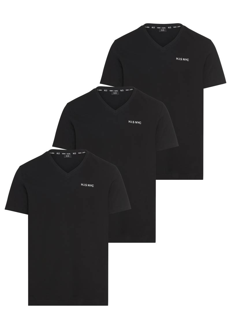 H.I.S V-Shirt, (3-er Pack), Kurzarm, Slim Fit, aus Baumwolle von H.I.S