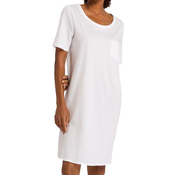 Cotton Deluxe - Nachthemd Kurzarm Damen Weiss L von HANRO