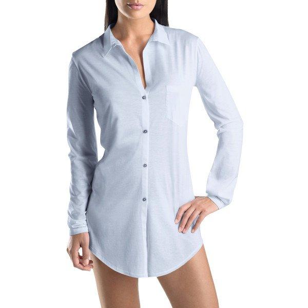 Cotton Deluxe - Nachthemd Langarm Damen Hellblau M von HANRO