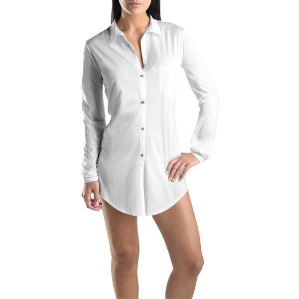 Cotton Deluxe - Nachthemd Langarm Damen Weiss M von HANRO