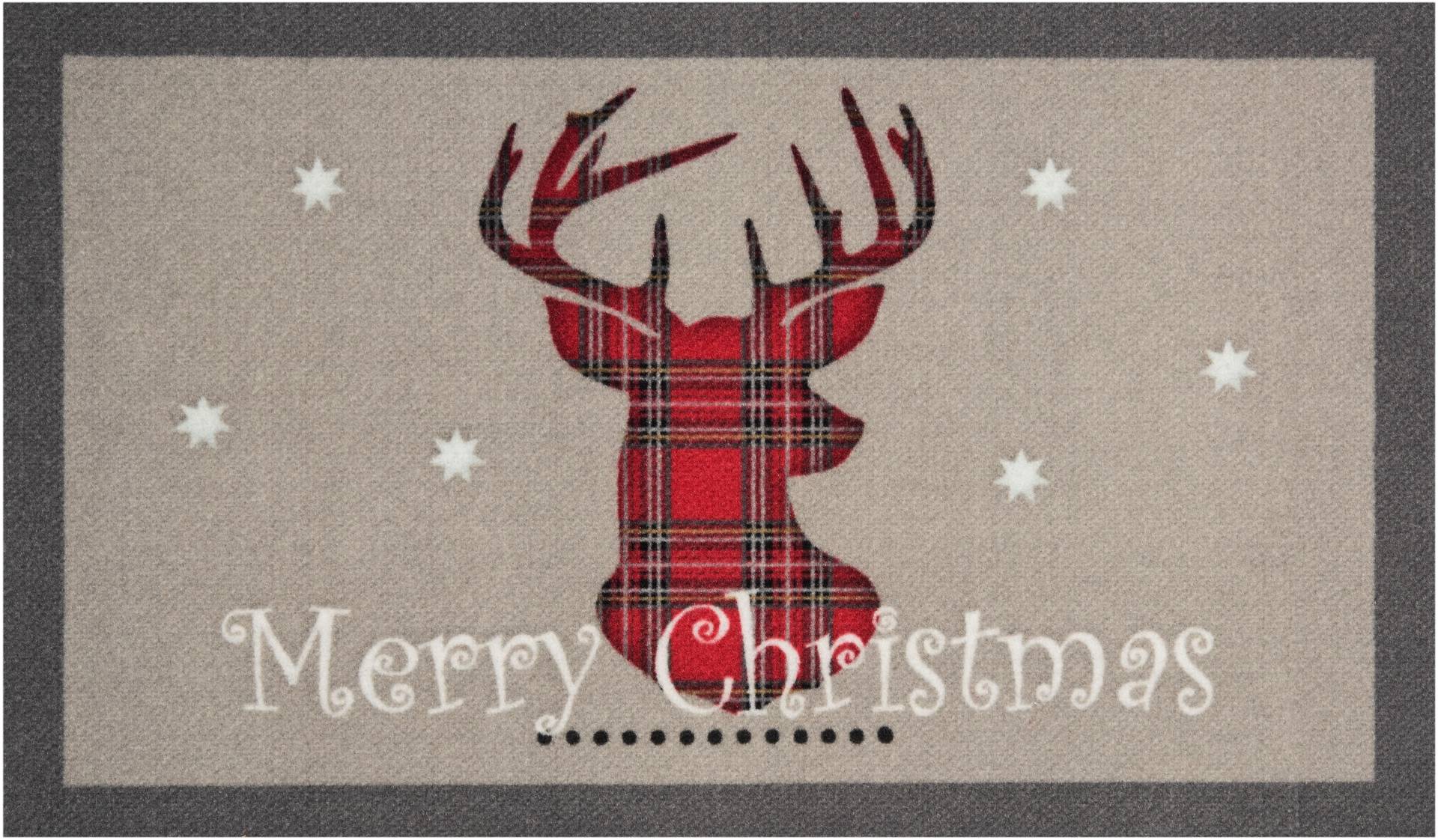 HANSE Home Fussmatte »Christmas Reindeer«, rechteckig, mit Spruch, Schrift Design, Robust, Rutschfest, Weihnachten, Waschbar von HANSE Home