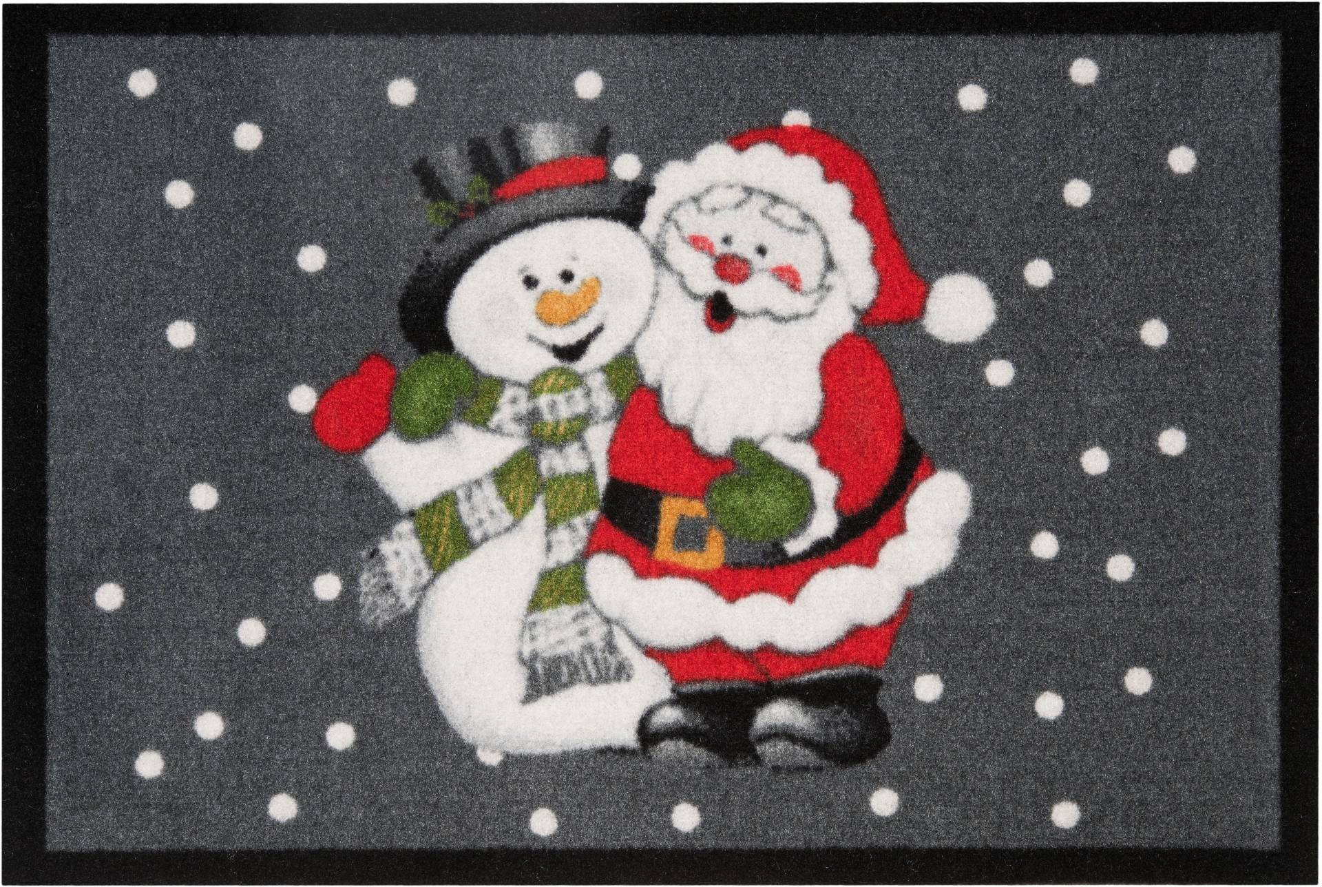 HANSE Home Fussmatte »Santa Snowman«, rechteckig, In- & Outdoor, Rutschfest, Schriftzug, Waschbar, Festlich, Flur von HANSE Home