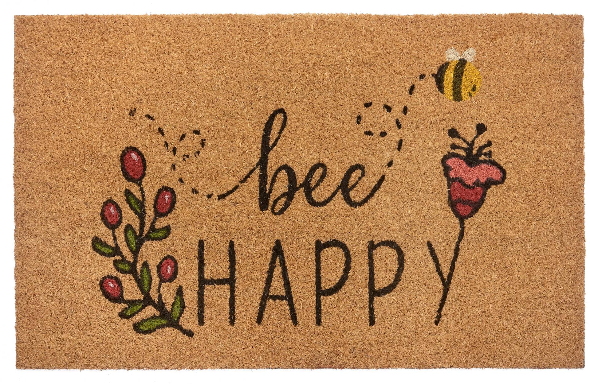 HANSE Home Fussmatte »Bee Happy«, rechteckig, Kokos, Schmutzfangmatte, Outdoor, Rutschfest, Innen, Kokosmatte, Flur von HANSE Home