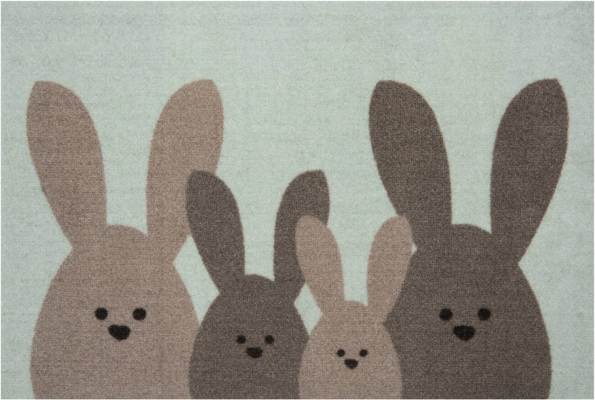 HANSE Home Fussmatte »Bunny Family«, rechteckig, Schmutzfangmatte, In-& Outdoor, Rutschfest, Waschbar, Türmatte, Ostern von HANSE Home