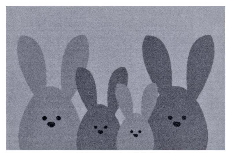 HANSE Home Fussmatte »Bunny Family, Türmatte«, rechteckig, 7 mm Höhe, Schmutzfangmatte, In-& Outdoor, Rutschfest, Waschbar, Türmatte, Ostern von HANSE Home