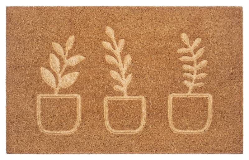 HANSE Home Fussmatte »Flowerpot, Türmatte«, rechteckig, 15 mm Höhe, Kokos, Schmutzfangmatte, Outdoor, Rutschfest, Innen, Kokosmatte, Flur von HANSE Home