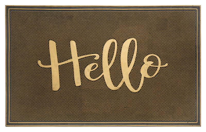 HANSE Home Fussmatte »Hello, Türmatte«, rechteckig, 10 mm Höhe, Gummi, Schmutzfangmatte, Outdoor, Rutschfest, Innen, Gummimatte von HANSE Home