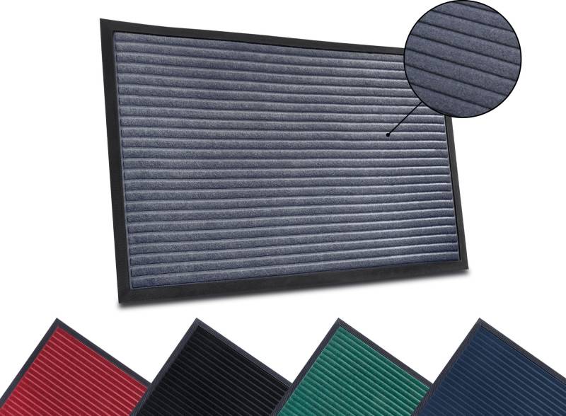 HANSE Home Fussmatte »High Low Striped Mat, Türmatte«, rechteckig, 5 mm Höhe, Schmutzfangmatte, rutschfest, waschbar, wetterfest, Innen, Aussen, Flur von HANSE Home