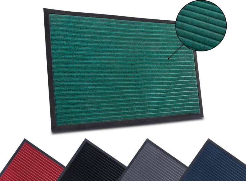 HANSE Home Fussmatte »High Low Striped Mat, Türmatte«, rechteckig, 5 mm Höhe, Schmutzfangmatte, rutschfest, waschbar, wetterfest, Innen, Aussen, Flur von HANSE Home