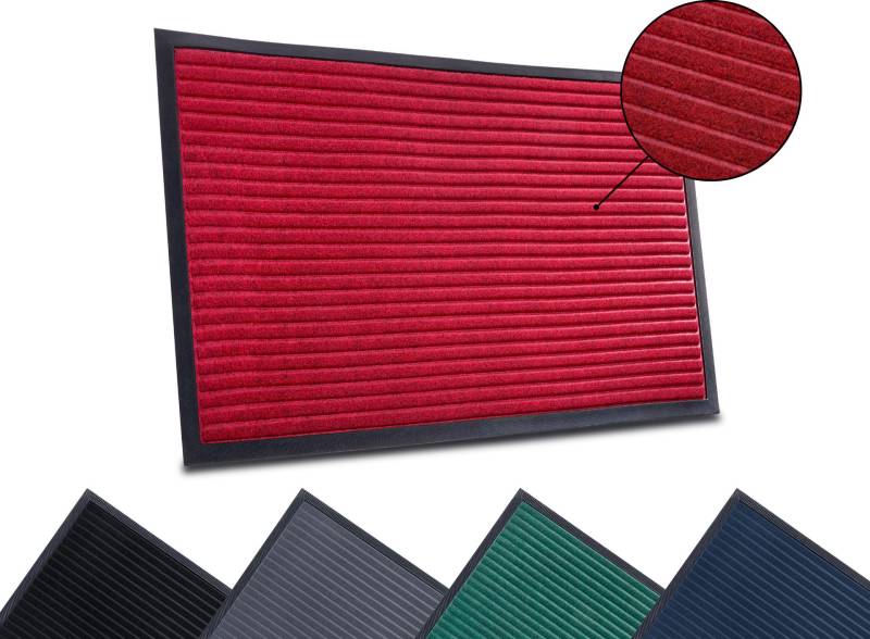 HANSE Home Fussmatte »High Low Striped Mat, Türmatte«, rechteckig, 5 mm Höhe, Schmutzfangmatte, rutschfest, waschbar, wetterfest, Innen, Aussen, Flur von HANSE Home