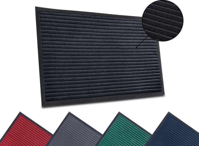 HANSE Home Fussmatte »High Low Striped Mat, Türmatte«, rechteckig, 5 mm Höhe, Schmutzfangmatte, rutschfest, waschbar, wetterfest, Innen, Aussen, Flur von HANSE Home
