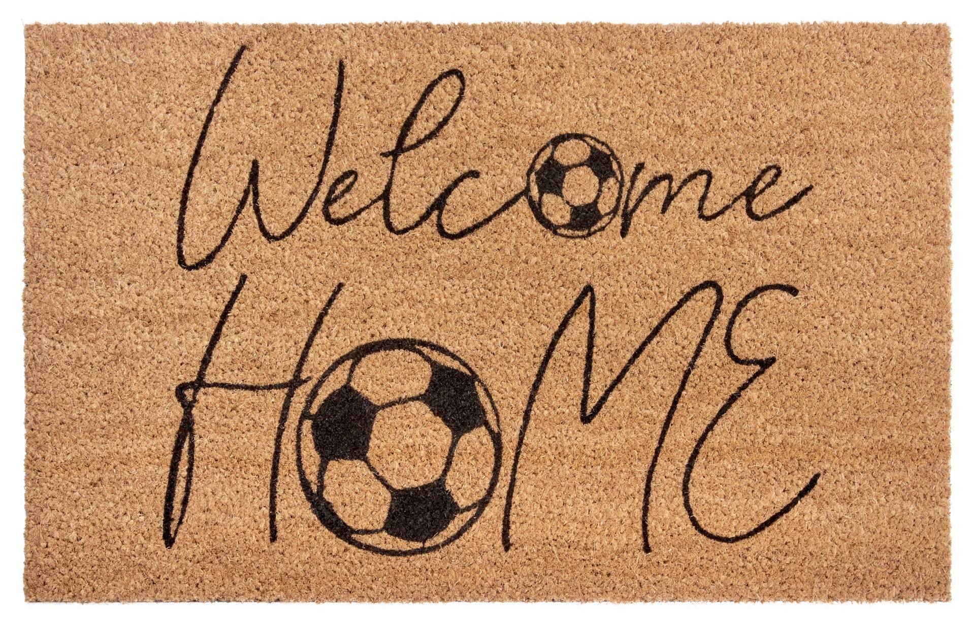 HANSE Home Fussmatte »Kokos Welcome Home Soccer«, rechteckig, Kokos, Schmutzfangmatte, Outdoor, Rutschfest, Innen, Kokosmatte, Flur von HANSE Home