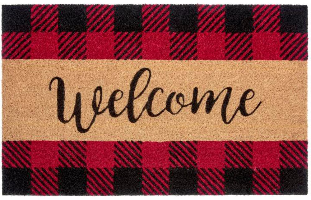 HANSE Home Fussmatte »Kokos Welcome Plaid Schwarz Rot«, rechteckig von HANSE Home