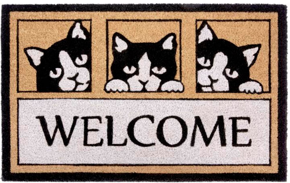 HANSE Home Fussmatte »Kokos Welcome Three Cats«, rechteckig von HANSE Home