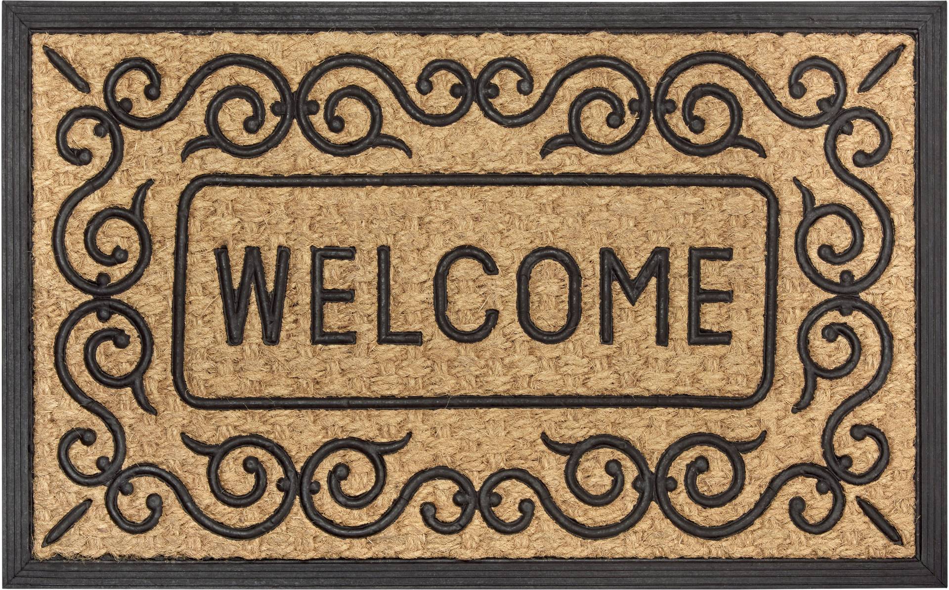 HANSE Home Fussmatte »Mix Mats Gummi-Kokos Welcome Floral Border«, rechteckig von HANSE Home