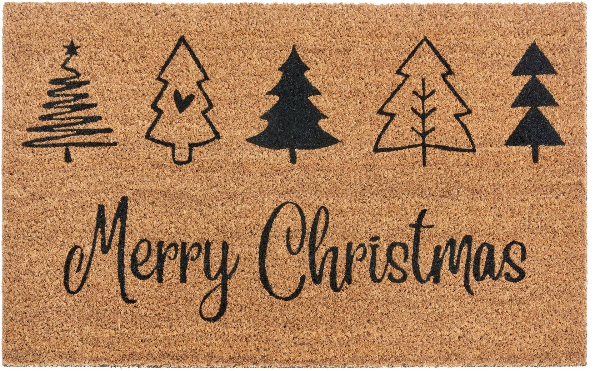 HANSE Home Fussmatte »Mix Mats Kokos Christmas Trees«, rechteckig, Weihnachten, Schmutzfangmatte, Outdoor, Rutschfest, Innen, Kokosmatte von HANSE Home