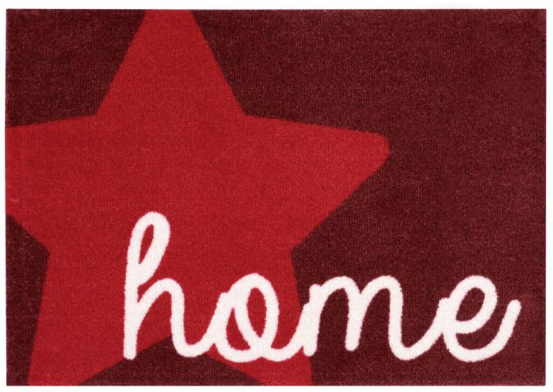 HANSE Home Fussmatte »Star Home, Türmatte«, rechteckig, 7 mm Höhe, Stern, mit Spruch, Schrift, Robust, Rutschhemend, Eingang, Waschbar von HANSE Home