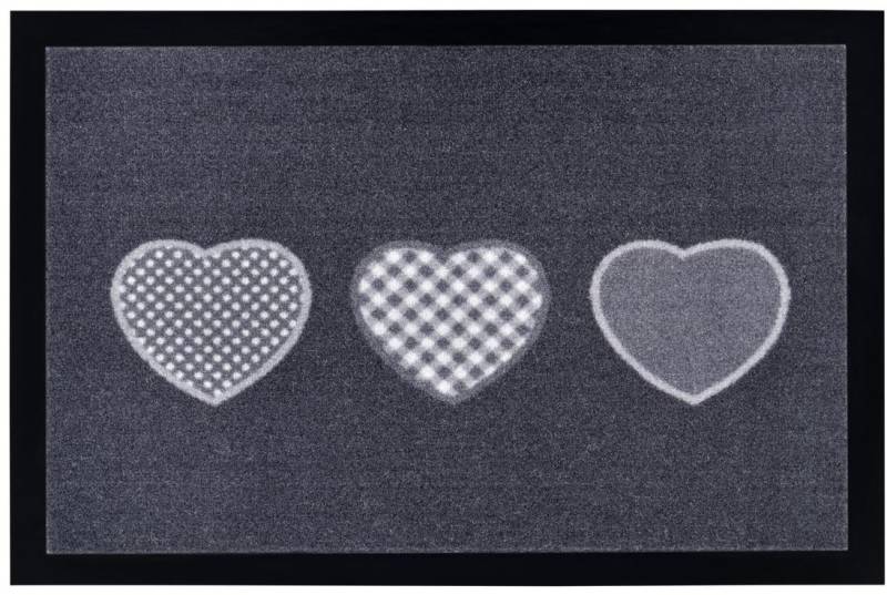 HANSE Home Fussmatte »Three Hearts, Türmatte«, rechteckig, 7 mm Höhe, In- & Outdoor, Rutschfest, Türmatte, Waschbar, Wetterfest, Flur von HANSE Home