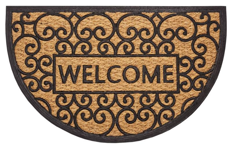 HANSE Home Fussmatte »Welcome, Türmatte«, halbrund, 8 mm Höhe, Kokos, Gummi, Schmutzfangmatte, Outdoor, Rutschfest, Innen, Kokosmatte von HANSE Home