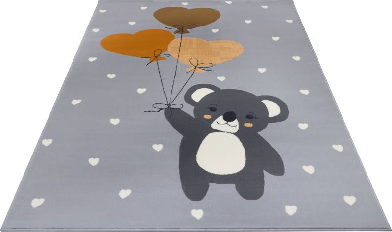HANSE Home Kinderteppich »Koala Sweetheart«, rechteckig, 9 mm Höhe, Herzen, Kurzflor, Tiermotiv, Strapazierfähig, Pflegeleicht, Robust von HANSE Home