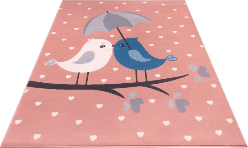 HANSE Home Kinderteppich »Love Birds«, rechteckig, 9 mm Höhe, Liebe, Tiermotiv, Kurzflor, Strapazierfähig, Pflegeleicht, Robust von HANSE Home