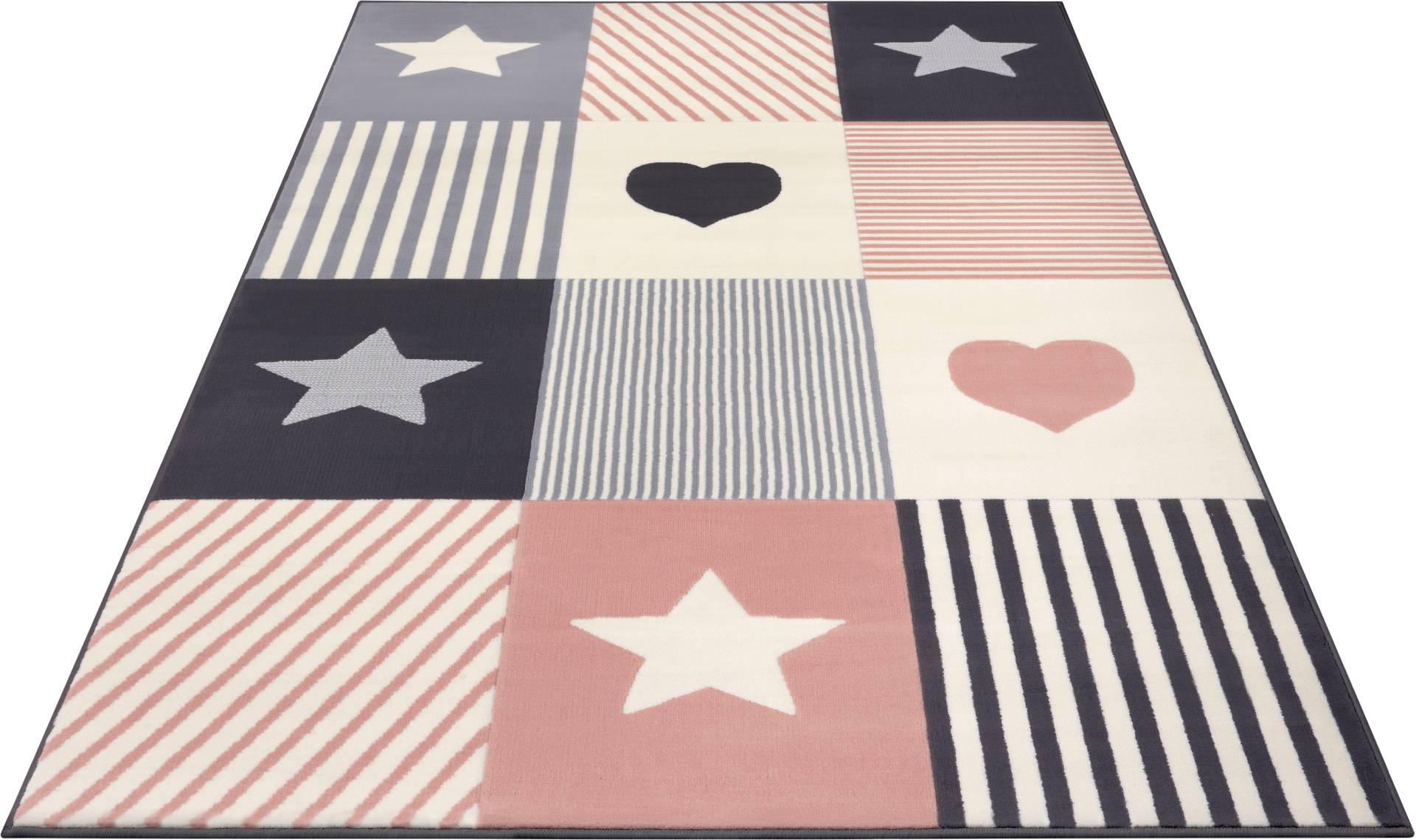 HANSE Home Kinderteppich »Lovely Patchwork«, rechteckig, 9 mm Höhe, Stern, Herz Motiv, Kurzflor, Patchwork HANSE Home Kinderteppich »Lovely Patchwork«, rechteckig, 9 mm Höhe, Stern, Herz Motiv, Kurzflor, Patchwork von HANSE Home
