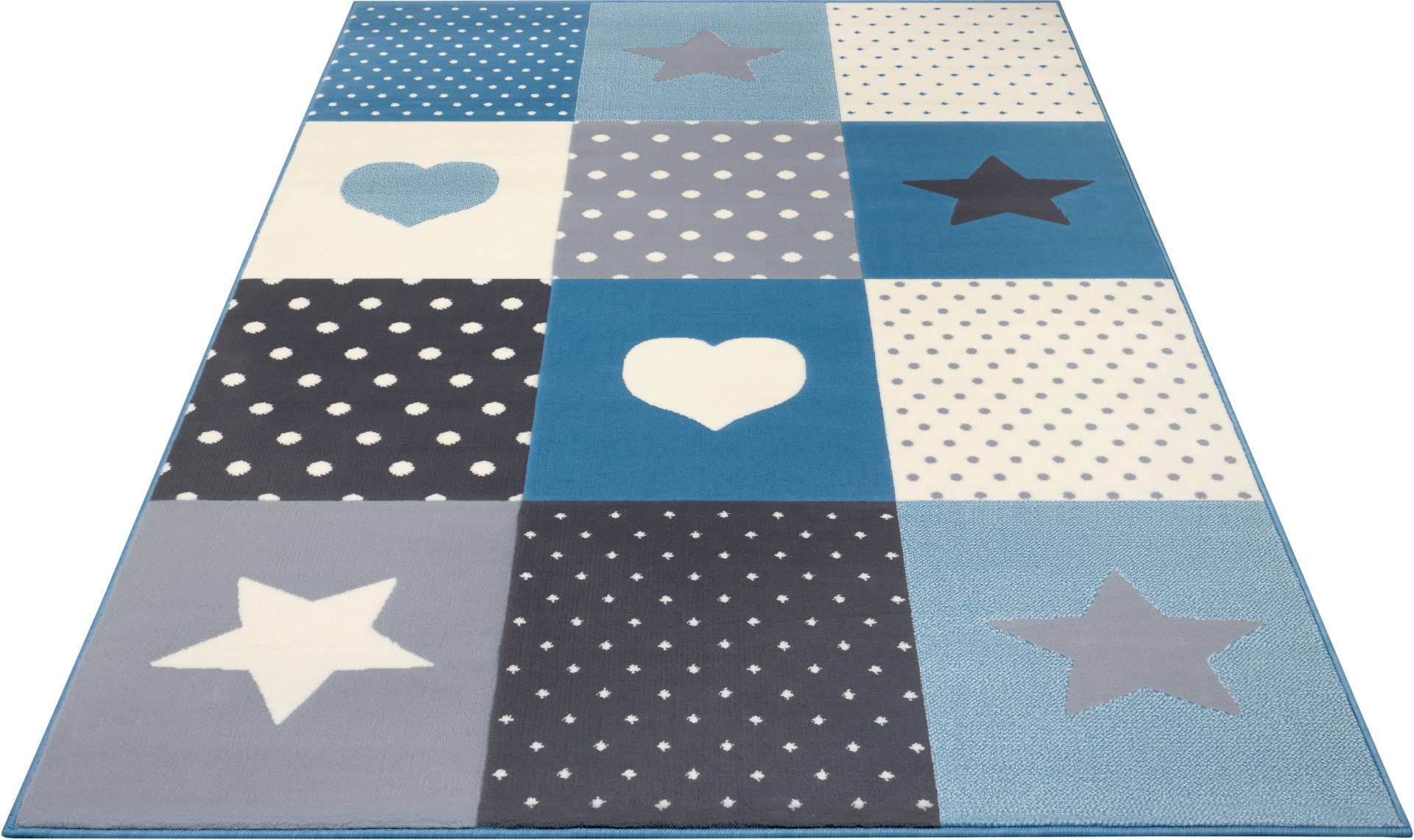 HANSE Home Kinderteppich »Pretty Patchwork«, rechteckig, 9 mm Höhe, Stern, Herz Motiv, Kurzflor, Patchwork HANSE Home Kinderteppich »Pretty Patchwork«, rechteckig, 9 mm Höhe, Stern, Herz Motiv, Kurzflor, Patchwork von HANSE Home
