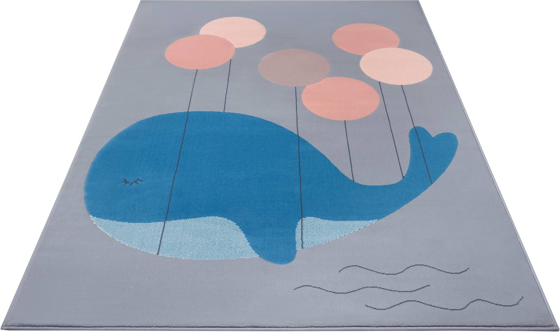 HANSE Home Kinderteppich »Whale Buddy«, rechteckig, Luftballons, Tiermotiv,Kurzflor, Strapazierfähig, Pflegeleicht, Robust von HANSE Home