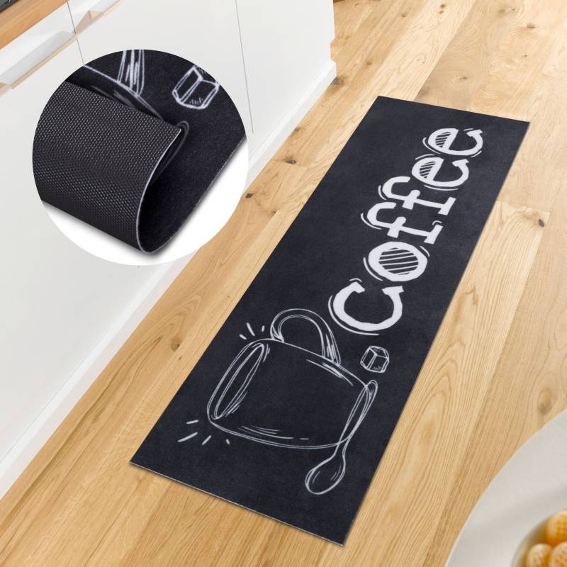 HANSE Home Küchenläufer »Cup Of Coffee«, rechteckig, 3 mm Höhe, Läufer, Rutschfest, Küchenteppich, Küche, Teppich, Pflegeleicht von HANSE Home