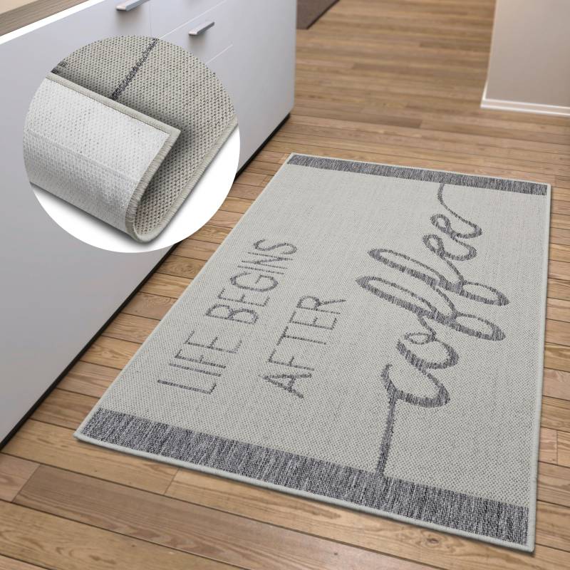 HANSE Home Küchenläufer »Life Begins After Coffee«, rechteckig, 5 mm Höhe, Läufer, Rutschfest, Küchenteppich, Küche, Teppich, Pflegeleicht von HANSE Home