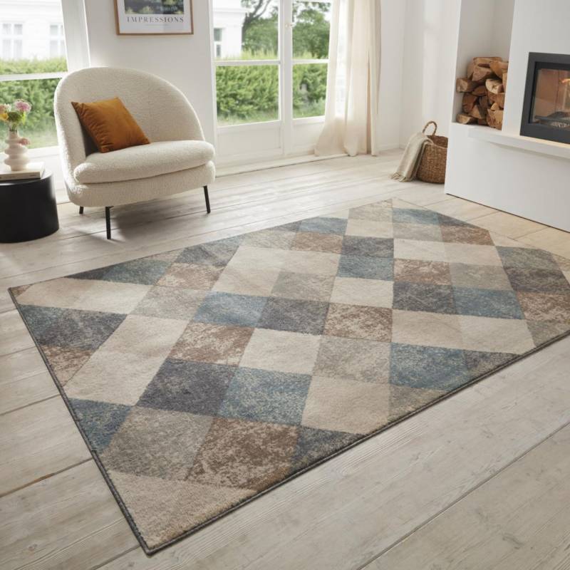 HANSE Home Teppich »Bakke«, rechteckig, 8 mm Höhe, Kurzflor, Läufer, Rauten-Muster, Wohnzimmer, Schlafzimmer, Esszimmer von HANSE Home