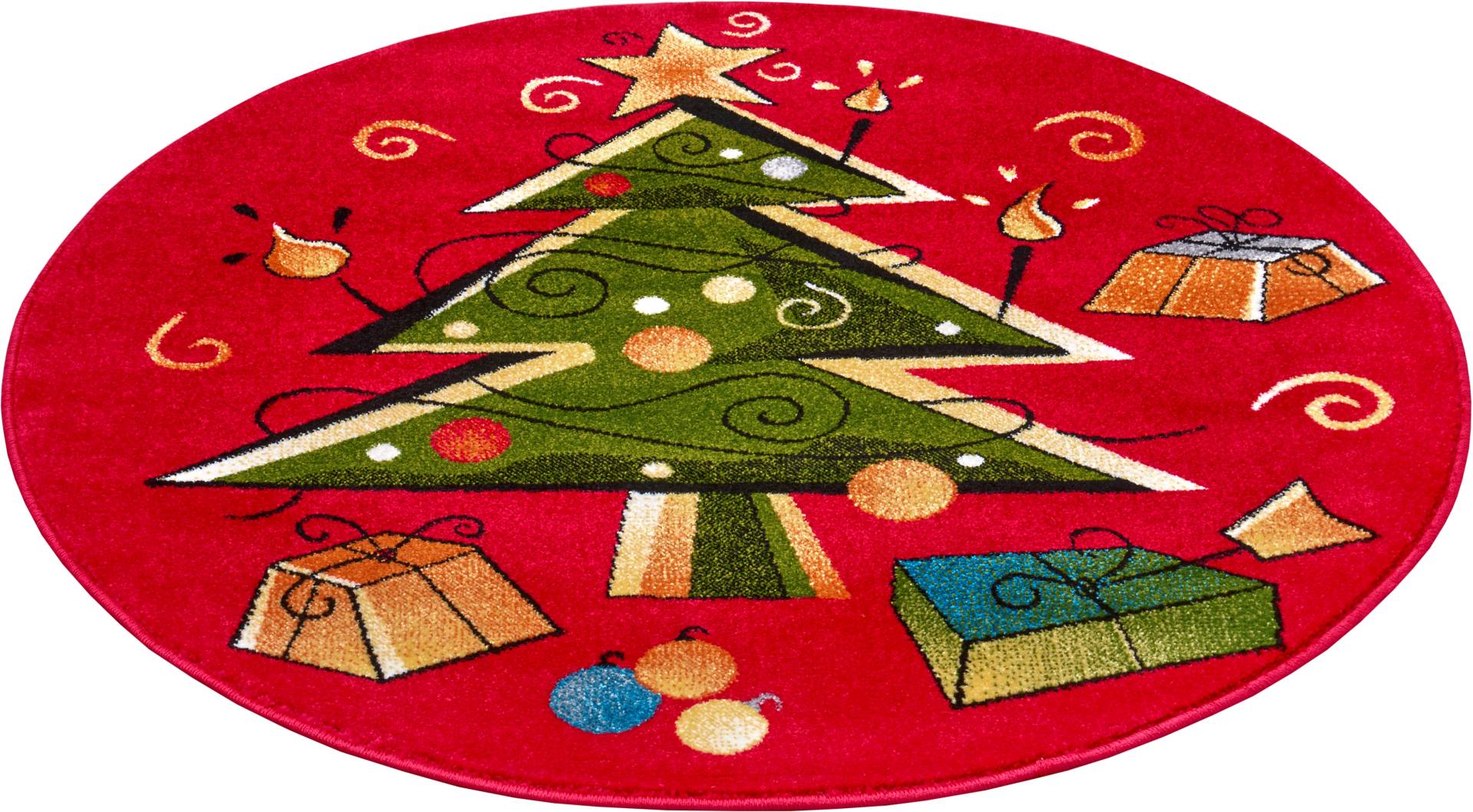 HANSE Home Teppich »Christmas Tree«, rund, 9 mm Höhe, Farbenfrohes Design, Spielunterlage, Festlich HANSE Home Teppich »Christmas Tree«, rund, 9 mm Höhe, Farbenfrohes Design, Spielunterlage, Festlich von HANSE Home