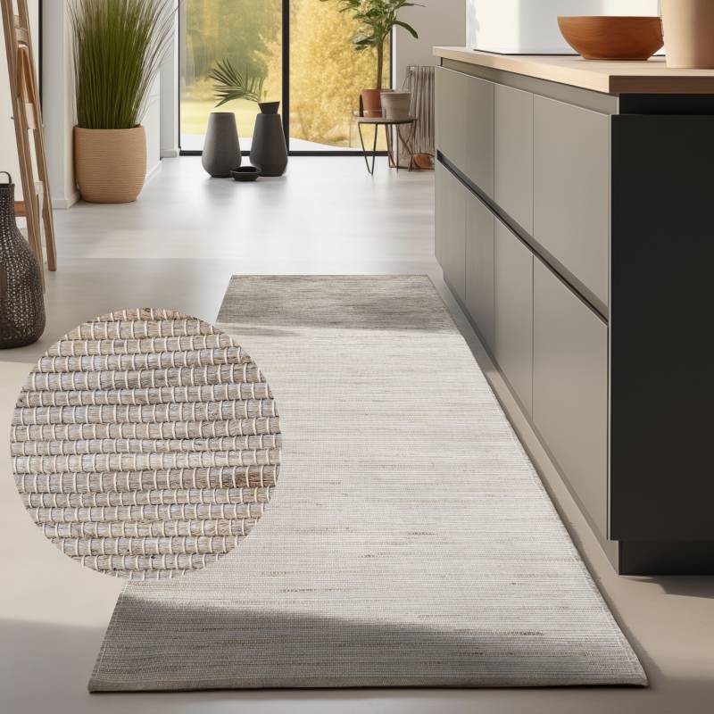 HANSE Home Teppich »Dhaka Juteteppich«, rechteckig, 5 mm Höhe, Läufer, handgewebt, Jute, Wolle, Natur, Wohnzimmer, Flur, Klassisch von HANSE Home