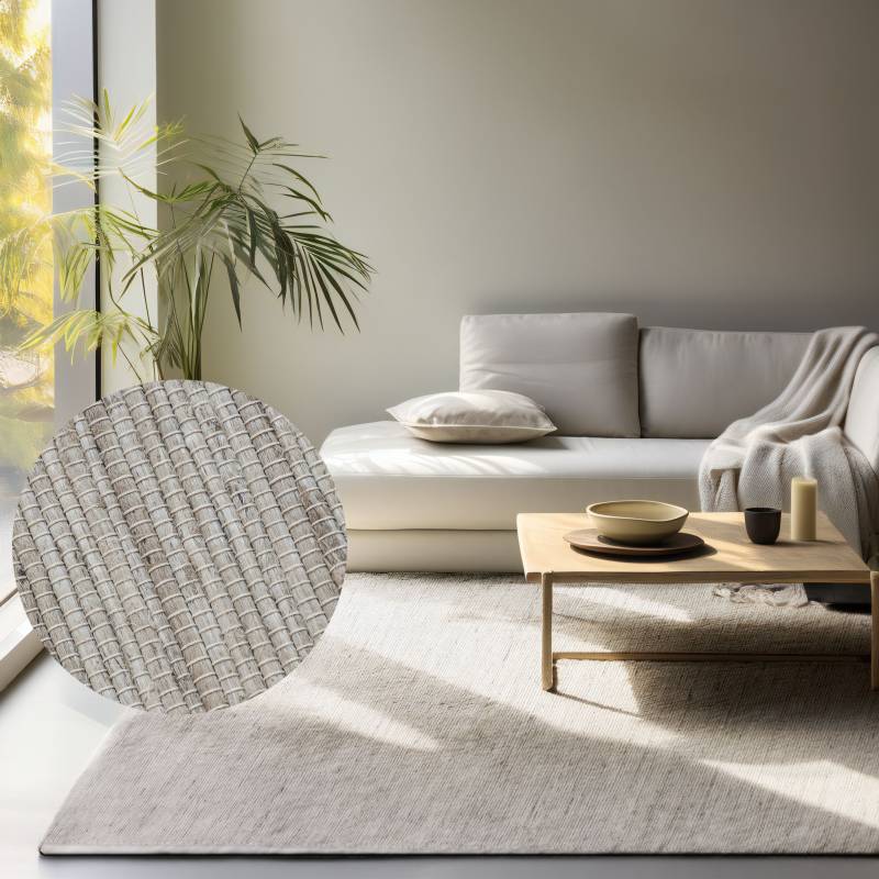 HANSE Home Teppich »Dhaka Juteteppich«, rechteckig, 5 mm Höhe, Läufer, handgewebt, Jute, Wolle, Natur, Wohnzimmer, Flur, Klassisch von HANSE Home