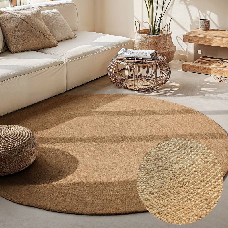 HANSE Home Teppich »Rangpur Juteteppich«, rund, 10 mm Höhe, Handgewebt, 100% Jute, Natur, Wohnzimmer, Flur, Boho, Skandi von HANSE Home